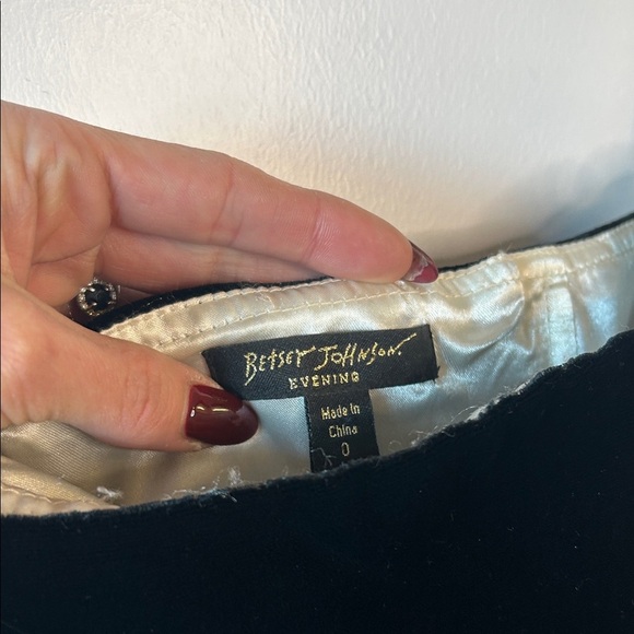 RARE - Vintage Betsey Johnson Strapless Velvet Bodice Bow Dress | Black & Ivory - Picture 3 of 11